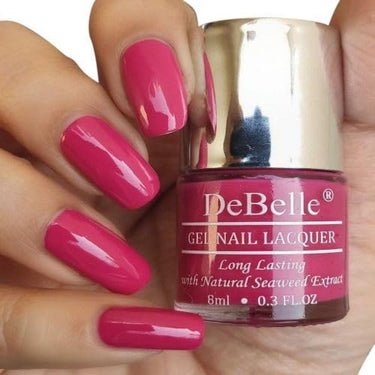 Debelle Gel Nail Polish Tulip Sheen (Dark Pink Nail Paint)|Non Uv - Gel Glossy Finish |Chip Resistant | Seaweed Enriched Formula| Long Lasting|Cruelty And Toxic Free| 8Ml